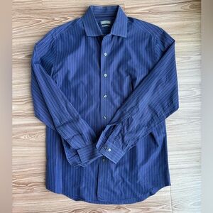 Kenneth Cole Men’s Slim Fit Dress Shirt – Blue Stripe Size 15.5 32/33